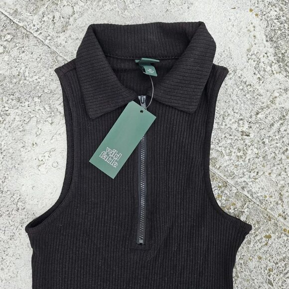 Wild Fable Women Knit Dress Quarter Zip Sleeve Less Bodycon Dress Size XS - Picture 5 of 9